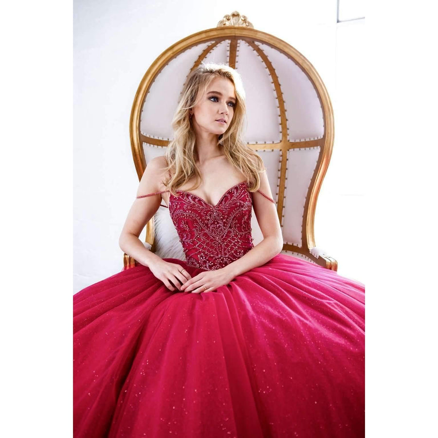 Off Shoulder Quinceanera Dress Long Ball Gown - The Dress Outlet Juliet