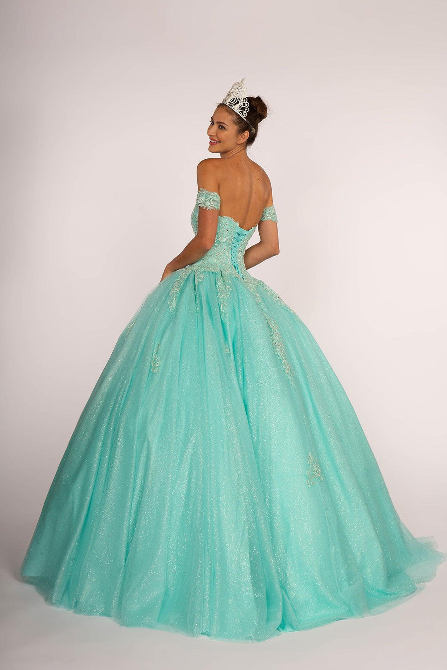 Off Shoulder Sweet 16 Quinceanera Ball Gown - The Dress Outlet Elizabeth K