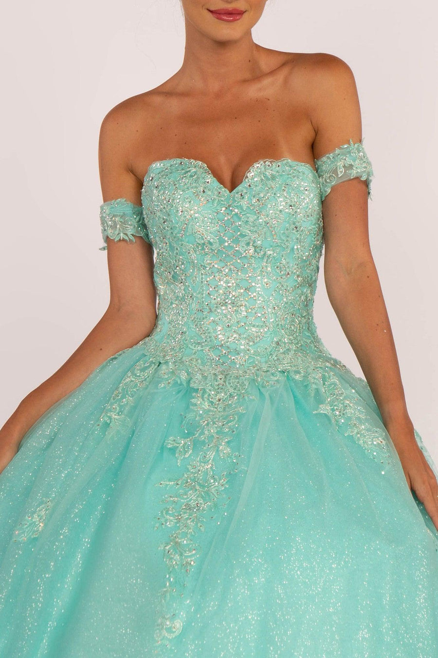 Off Shoulder Sweet 16 Quinceanera Ball Gown - The Dress Outlet Elizabeth K