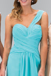 One Shoulder Ruched Long Prom Dress Fomal - The Dress Outlet Elizabeth K