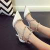 Pointed Toe Buckle Strap High Heels - The Dress Outlet DG