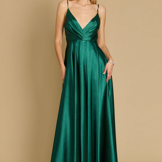Dylan & Davids Long Flowy Satin Formal Prom Party Dress for $55.0 – The ...