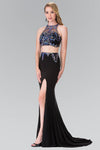 Prom 2 Piece Sexy Halter Evening Gown - The Dress Outlet Elizabeth K