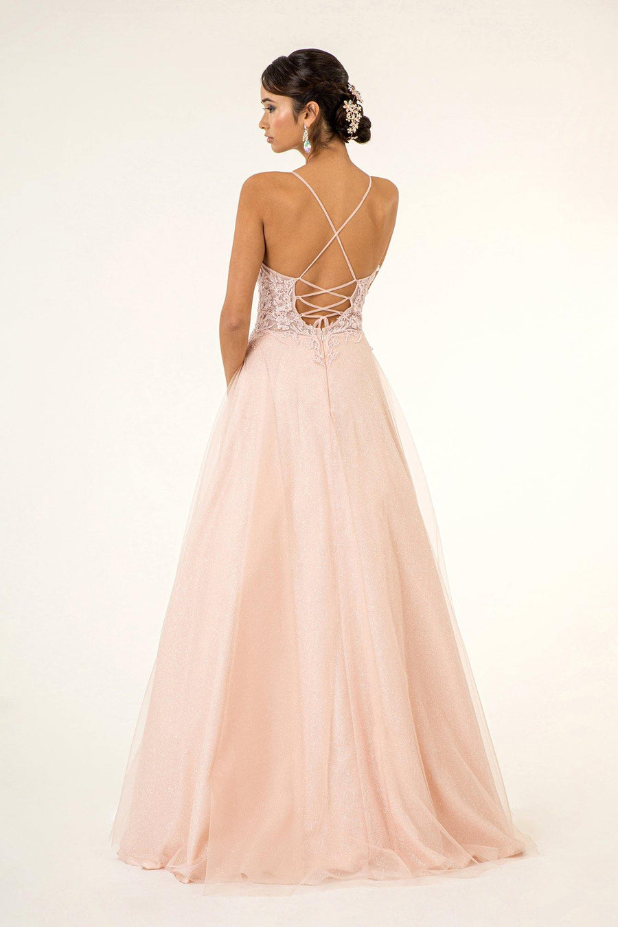 Prom Formal Glitter Evening Long Dress - The Dress Outlet