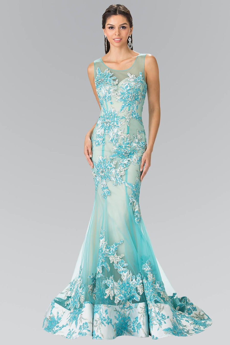 Prom Long Beaded Formal Evening Dress - The Dress Outlet Elizabeth K