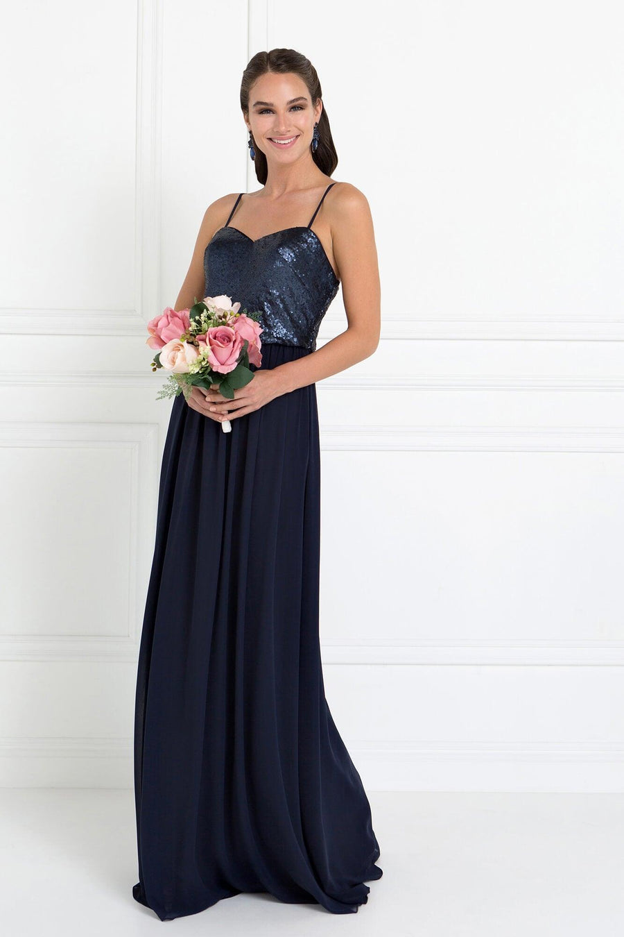 Prom Long Chiffon Spaghetti Strap Evening Dress - The Dress Outlet Elizabeth K