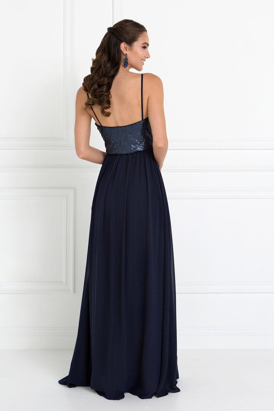 Prom Long Chiffon Spaghetti Strap Evening Dress - The Dress Outlet Elizabeth K