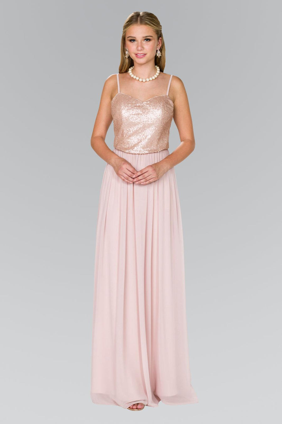 Prom Long Chiffon Spaghetti Strap Evening Dress - The Dress Outlet