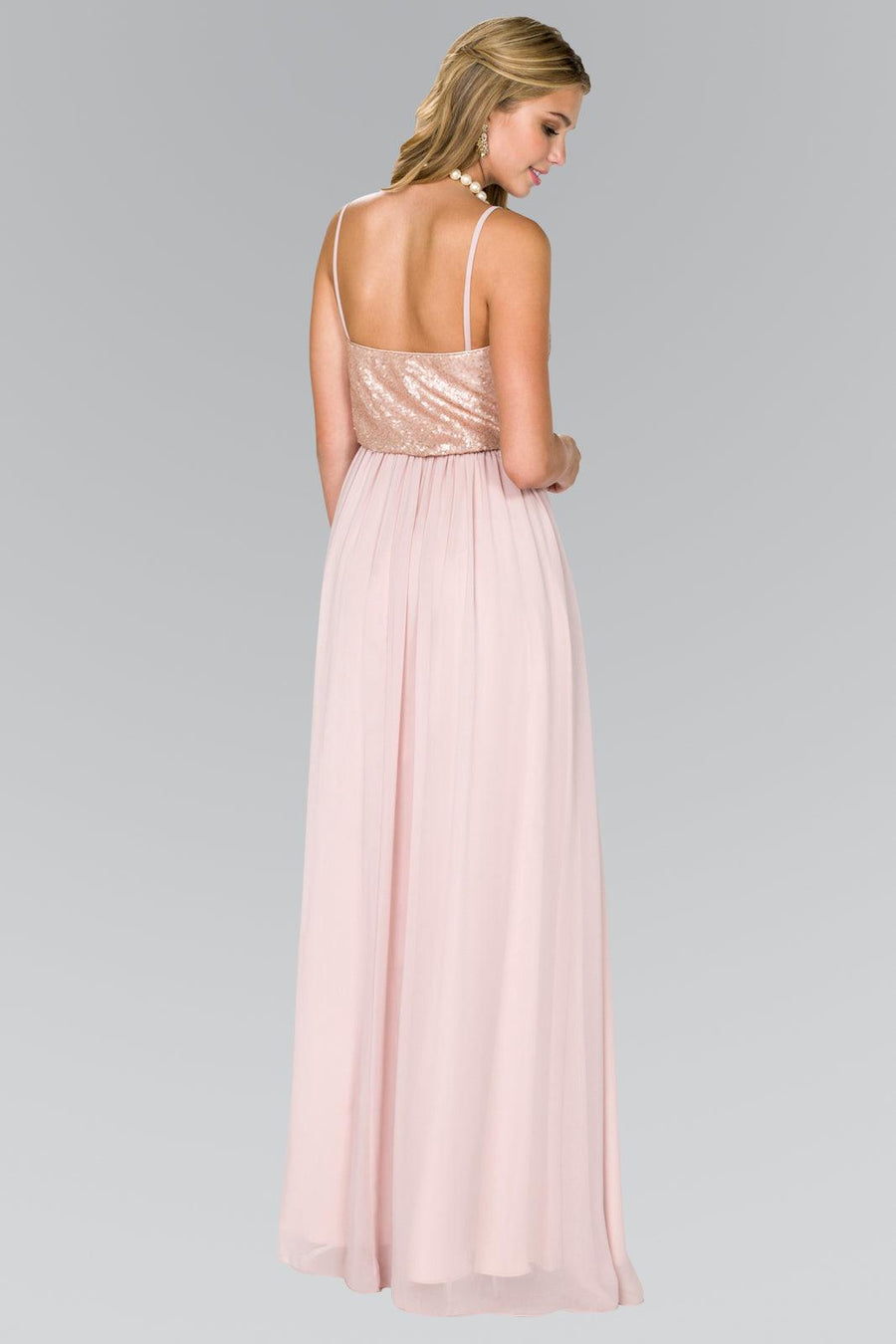 Prom Long Chiffon Spaghetti Strap Evening Dress - The Dress Outlet