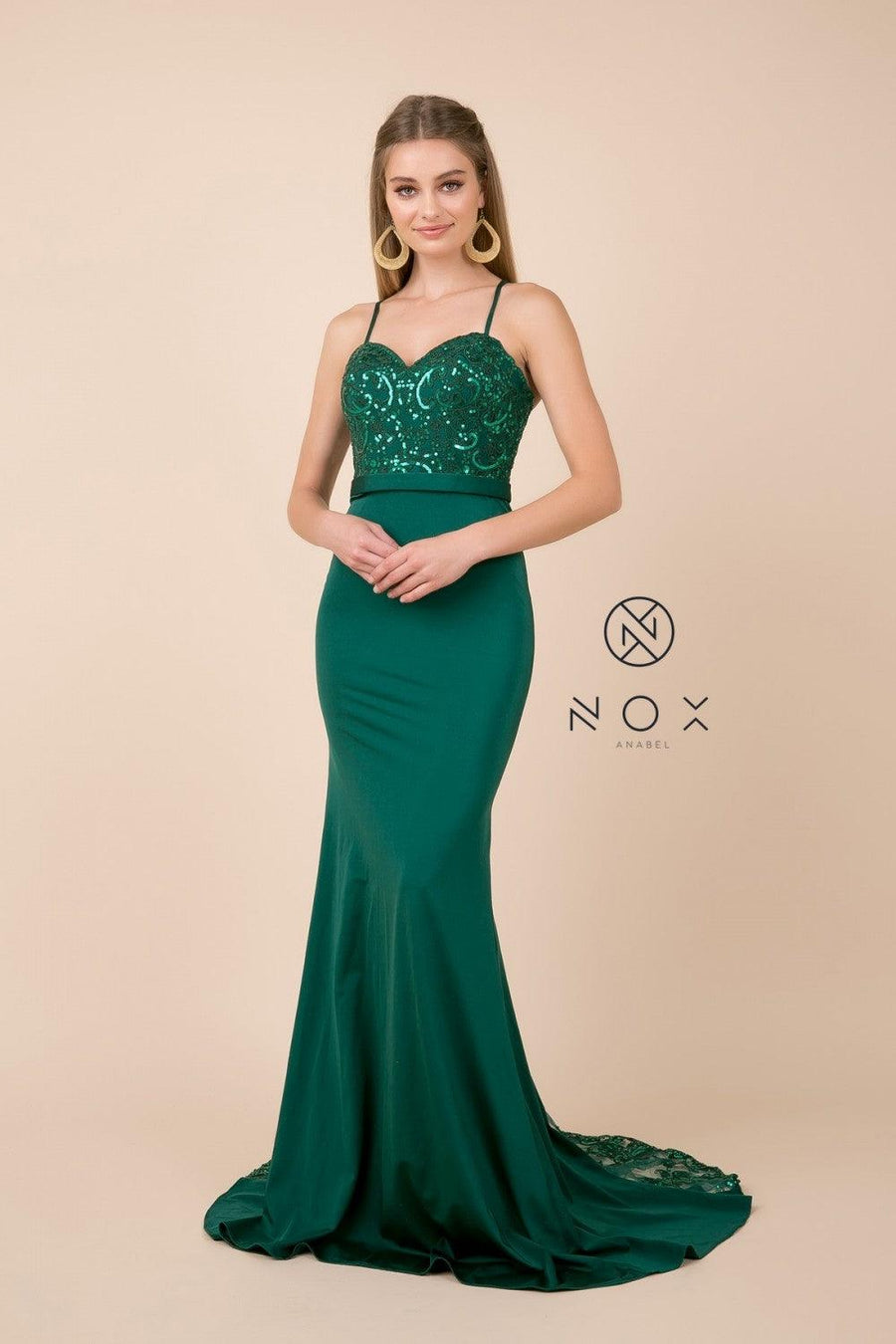 Prom Long Dress Fitted Evening Gown - The Dress Outlet Nox Anabel