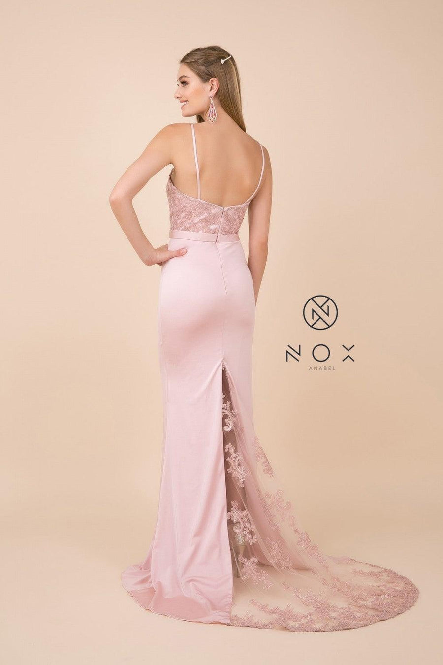 Prom Long Dress Fitted Evening Gown - The Dress Outlet Nox Anabel