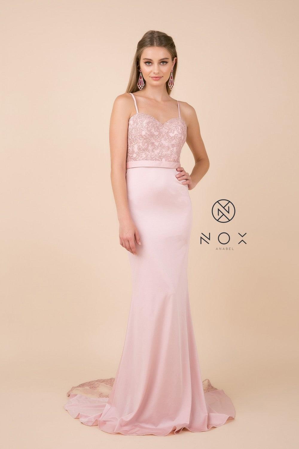 Prom Long Dress Fitted Evening Gown - The Dress Outlet Nox Anabel