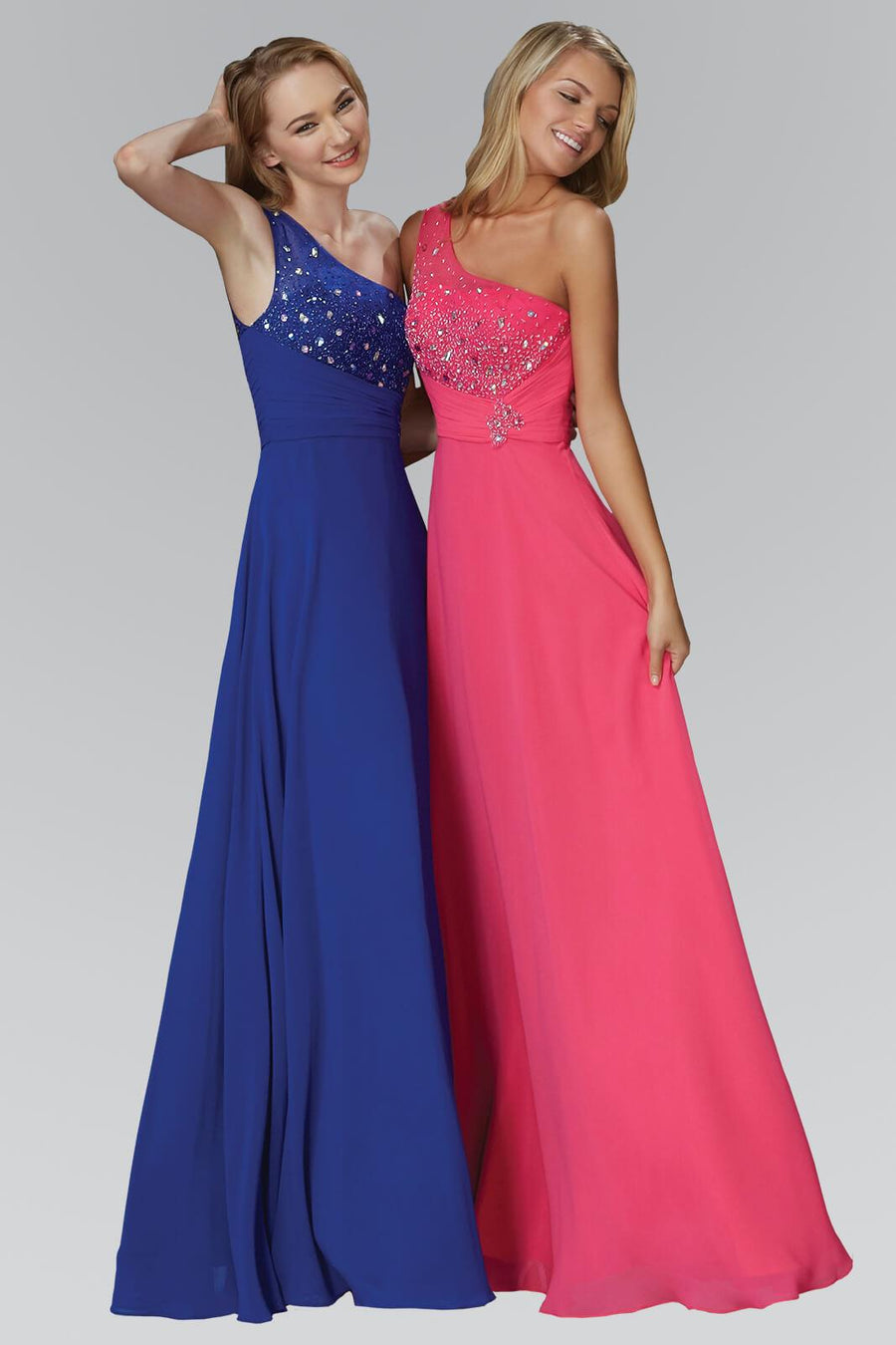 Prom Long Dress One Shoulder Evening Gown - The Dress Outlet Elizabeth K