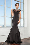 Prom Long Formal Dress Cap Sleeve Mermaid Gown - The Dress Outlet Elizabeth K