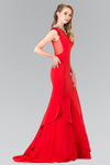 Prom Long Formal Dress Cap Sleeve Mermaid Gown - The Dress Outlet Elizabeth K