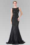 Prom Long Formal Dress Sequined Black Evening Gown - The Dress Outlet Elizabeth K