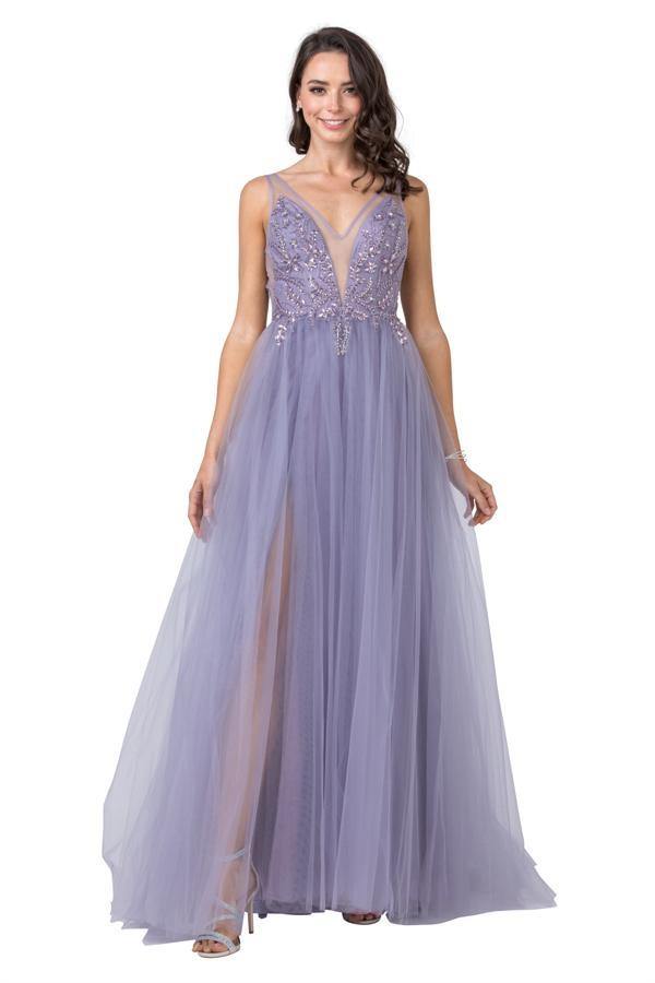 Prom Long Formal Embellished Bodice Ball Gown - The Dress Outlet