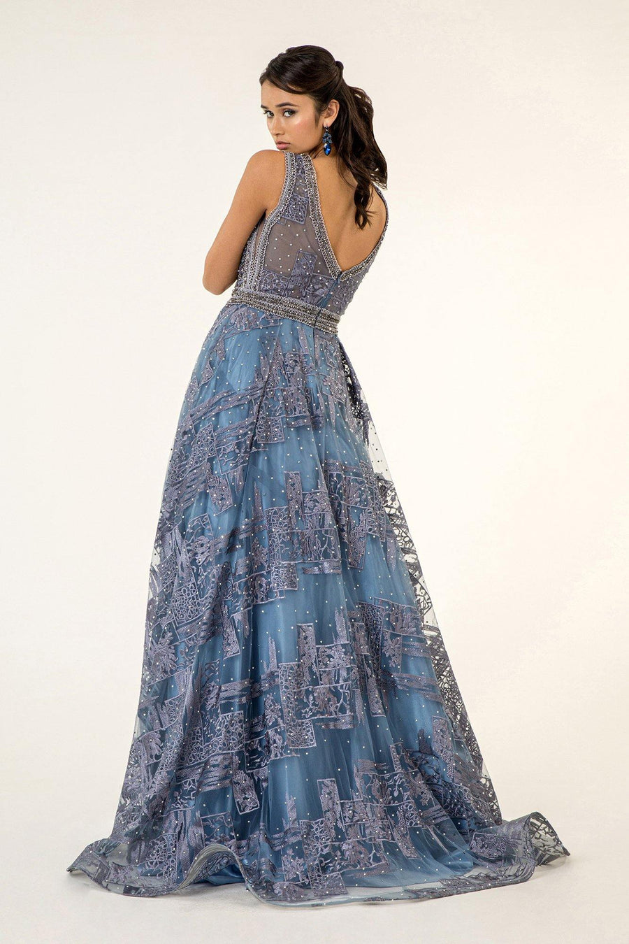 Prom Long Formal Embroidered Evening Dress - The Dress Outlet