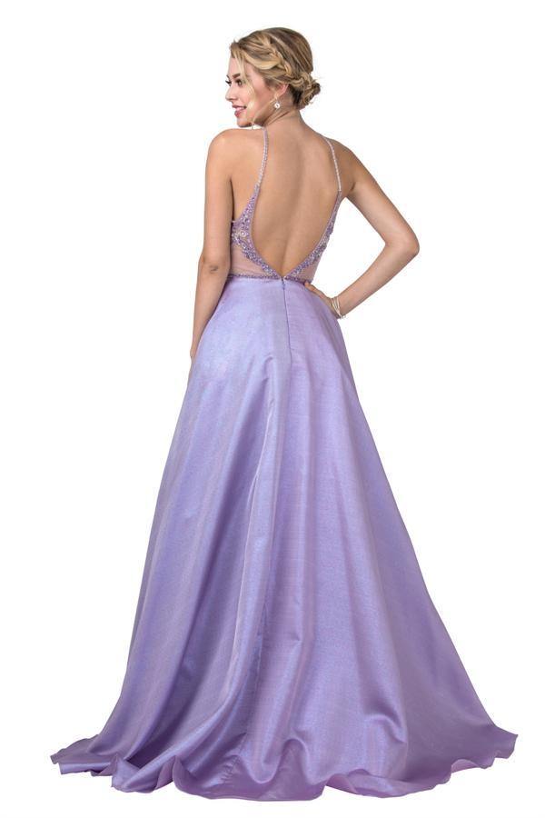 Prom Long Formal Halter Evening Dress - The Dress Outlet