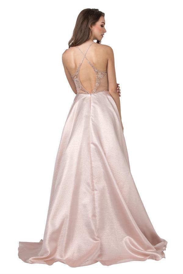 Prom Long Formal Halter Evening Dress - The Dress Outlet