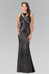 Prom Long Formal Halter Neck Beaded Evening Dress - The Dress Outlet Elizabeth K