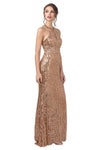 Prom Long Formal Halter Sequins Evening Gown - The Dress Outlet