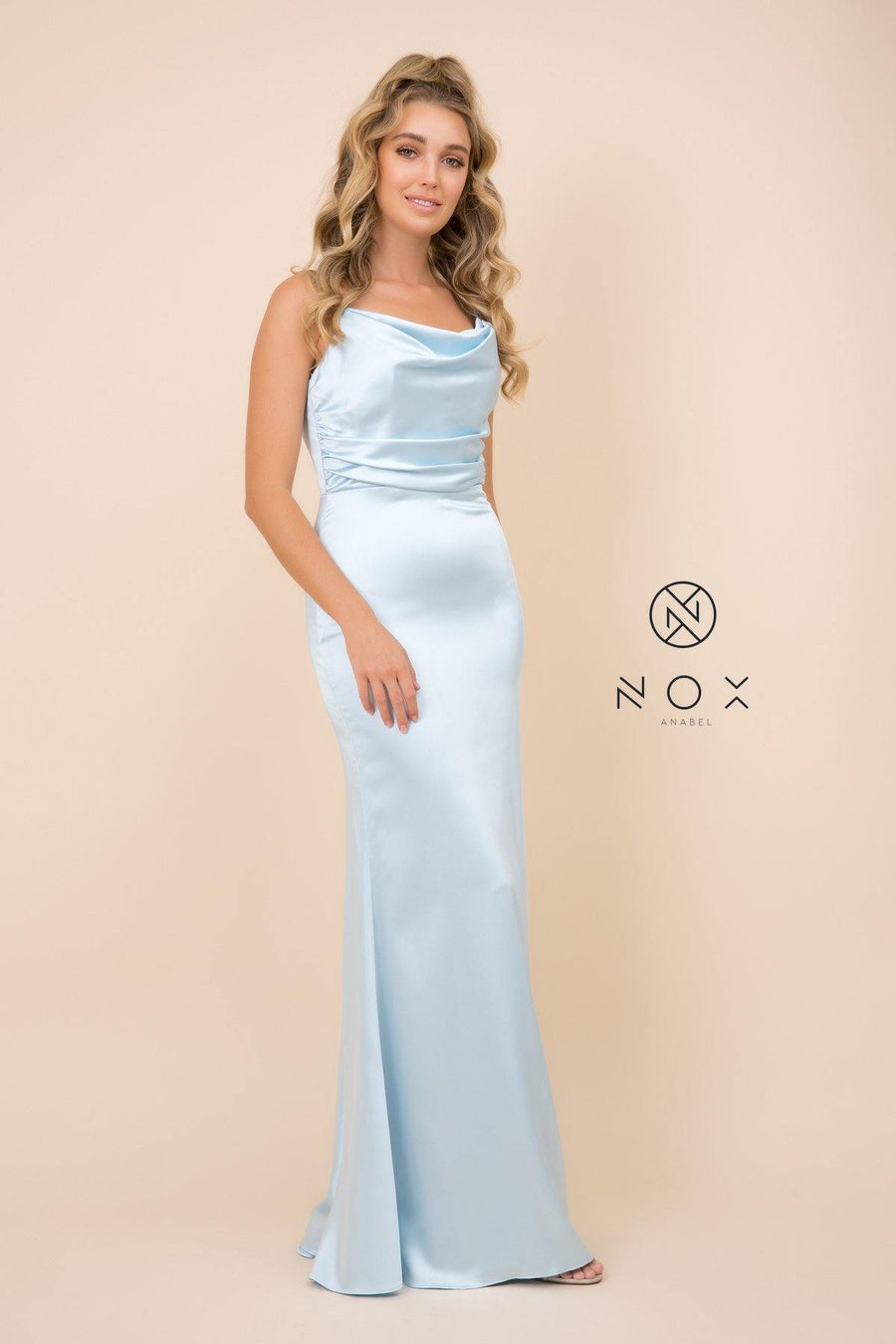 Prom Long Formal Spaghetti Strap Evening Gown - The Dress Outlet Nox Anabel