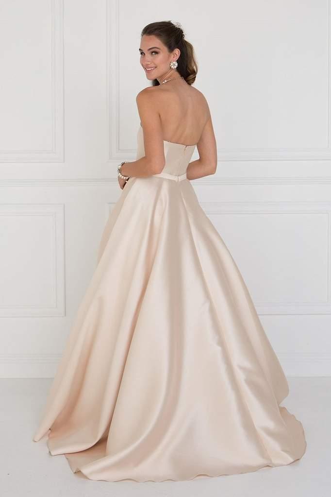 Prom Long Formal Strapless Evening Gown - The Dress Outlet Elizabeth K