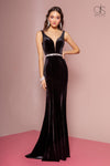 Prom Long Fitted Velvet Evening Dress - The Dress Outlet Elizabeth K