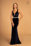 Prom Long Fitted Velvet Evening Dress - The Dress Outlet Elizabeth K