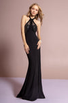 Prom Long Halter Beaded Dress Formal Gown - The Dress Outlet Elizabeth K