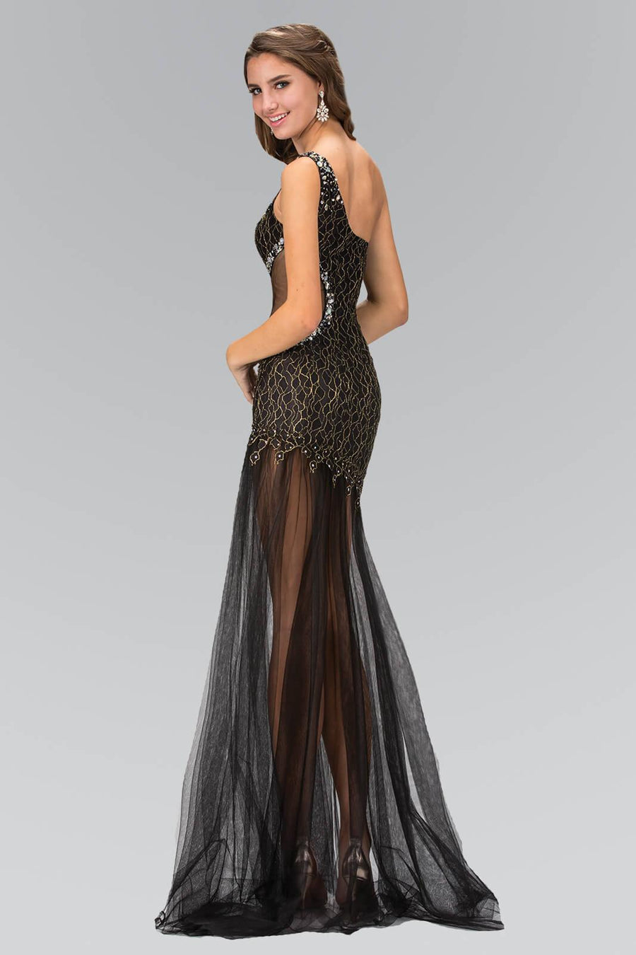 Prom Long One Shoulder Side Out Formal Dress - The Dress Outlet Elizabeth K