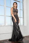 Prom Long Sequins Dress Mermaid Evening Gown Black