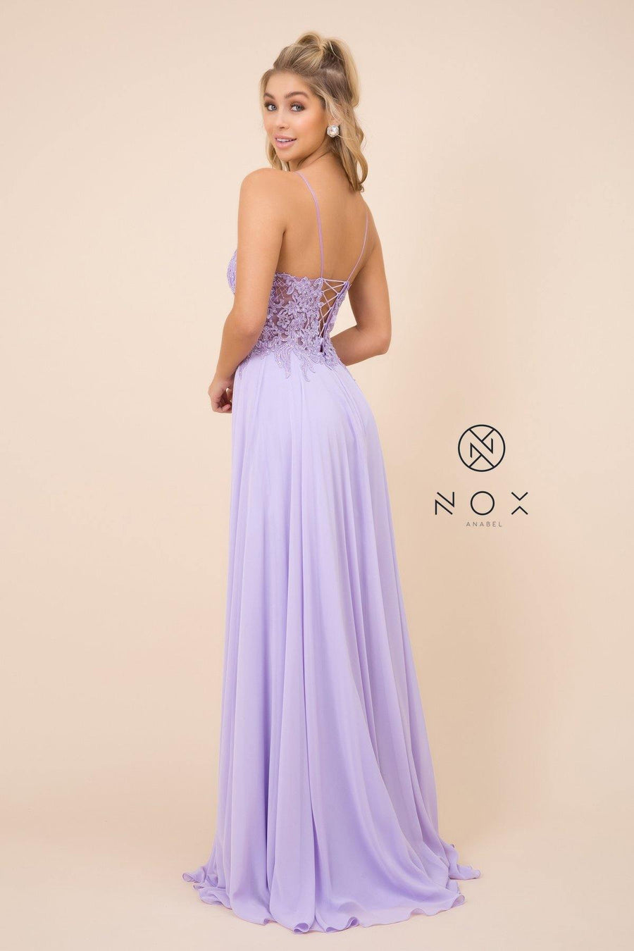 Prom Long Spaghetti Strap Formal Dress - The Dress Outlet Nox Anabel