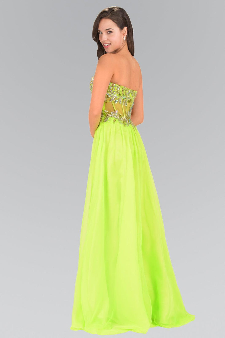 Prom Long Strapless Chiffon Dress Evening Gown - The Dress Outlet Elizabeth K