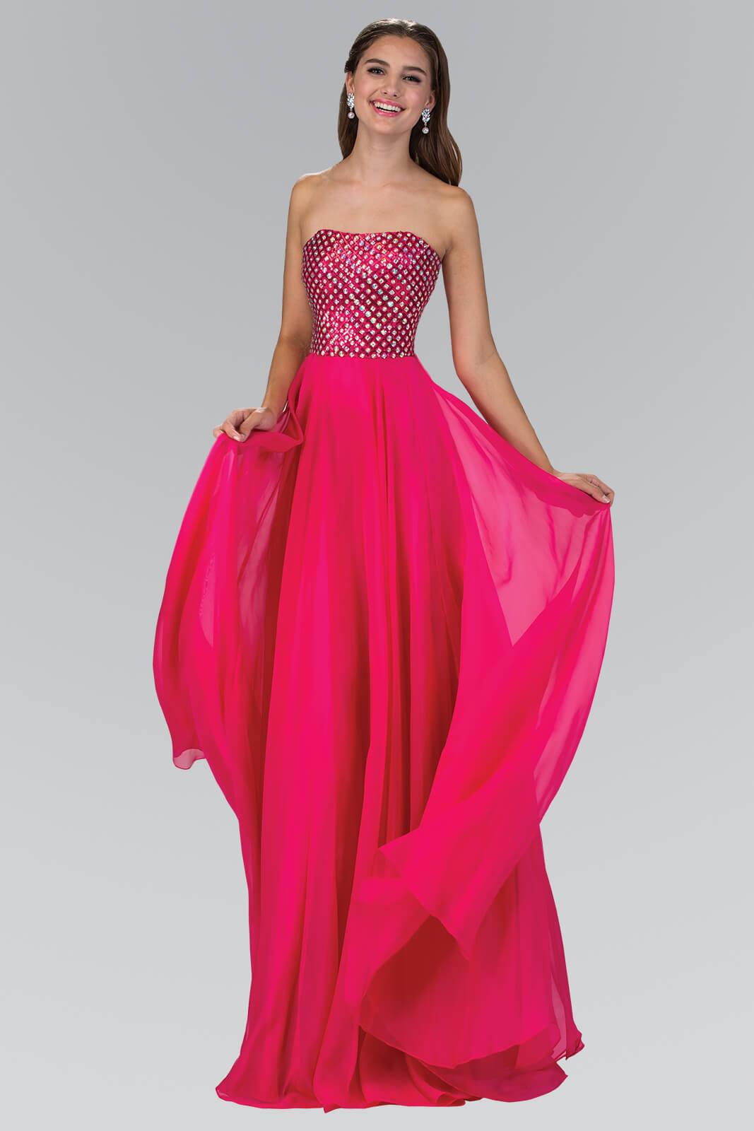 Prom Long Strapless Chiffon Sweetheart Formal Gown - The Dress Outlet Elizabeth K