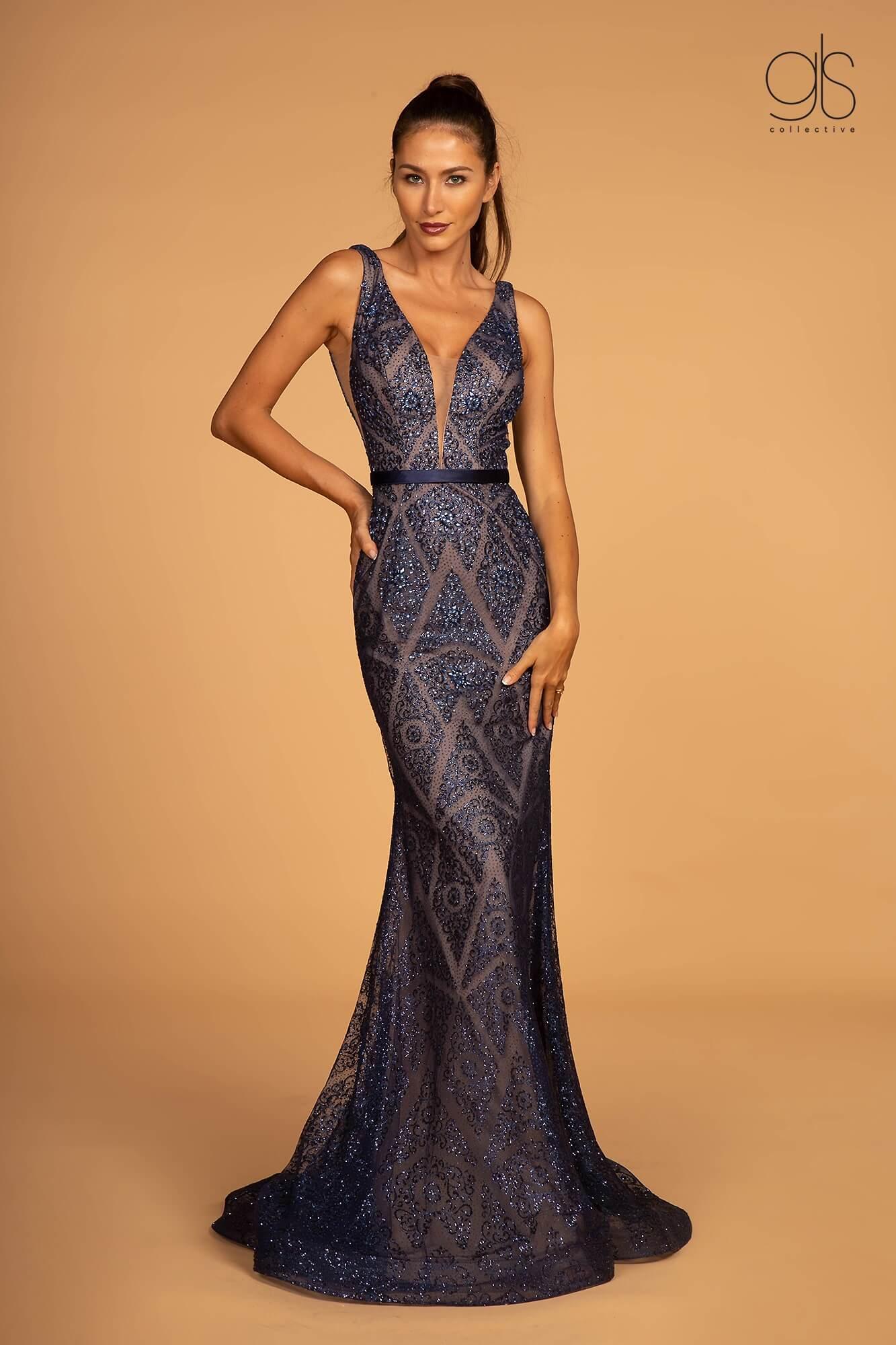 Prom Sexy Fitted Beaded Evening Long Dress - The Dress Outlet Elizabeth K