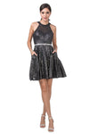 Prom Short A-Line Halter Homecoming Cocktail Dress - The Dress Outlet