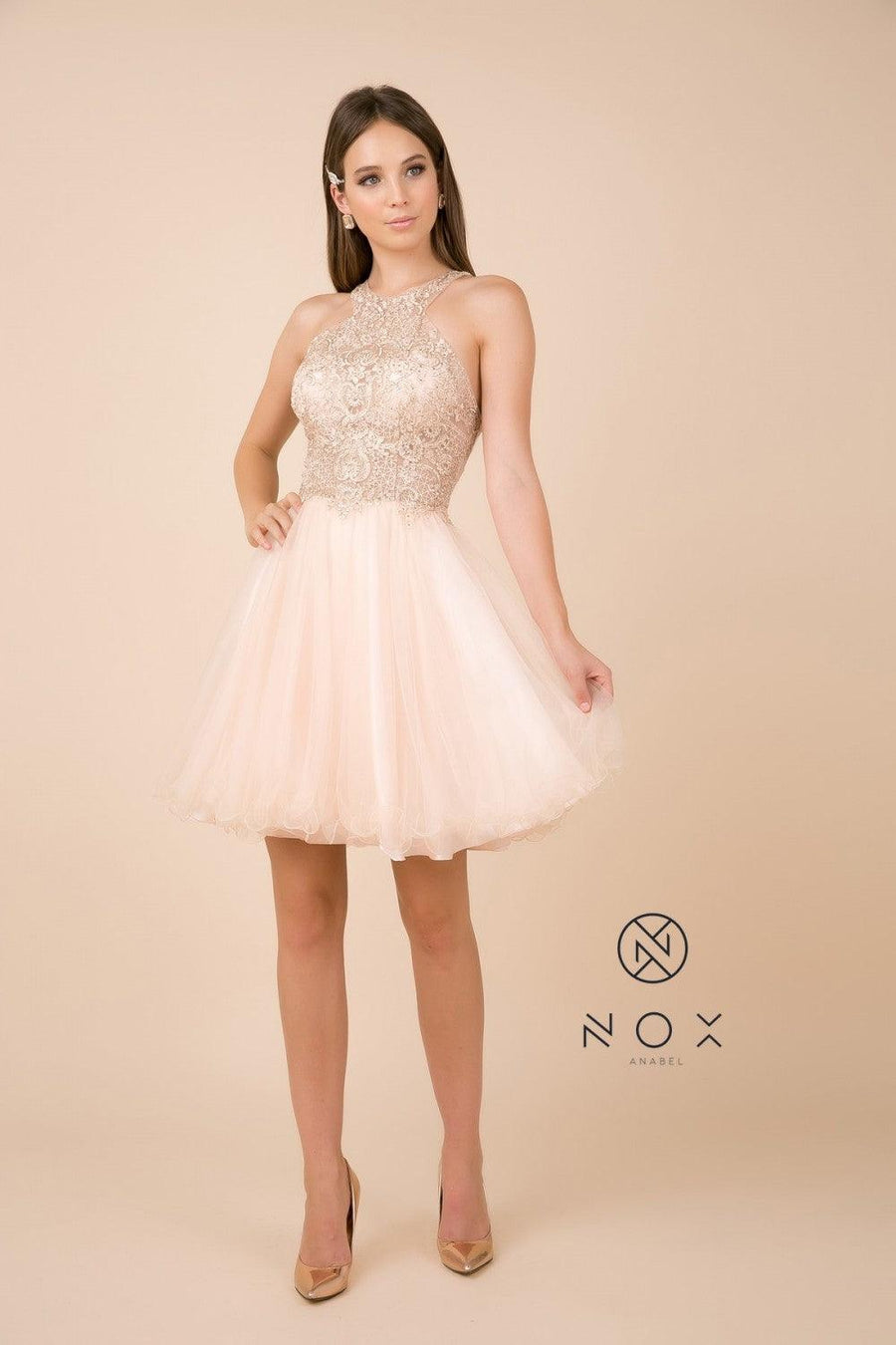 Prom Short Dress Sleeveless Homecoming - The Dress Outlet Nox Anabel