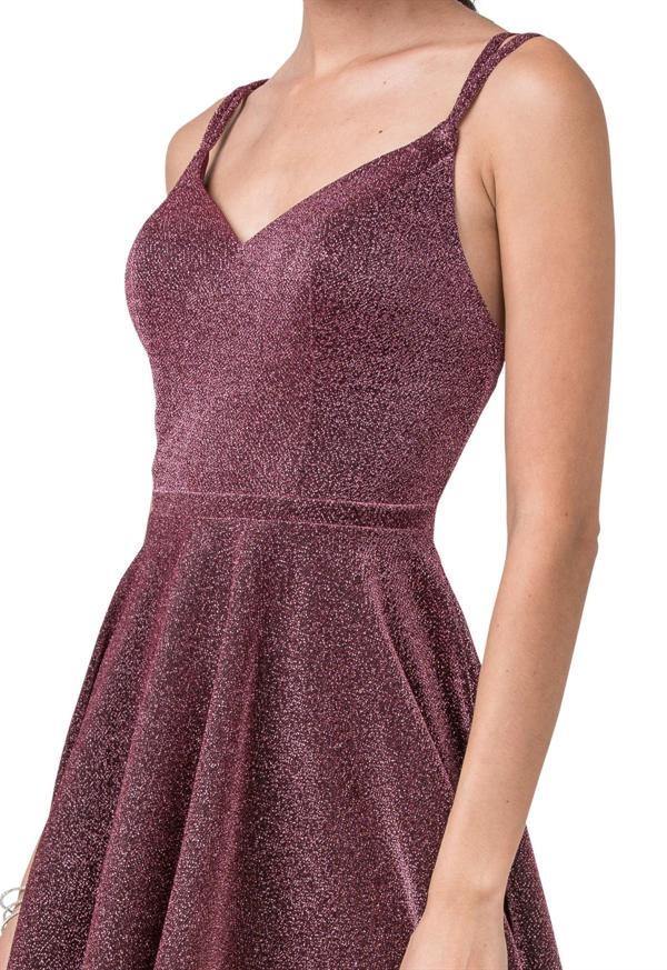 Prom Short Glitter Knit Homecoming Cocktail Dress - The Dress Outlet