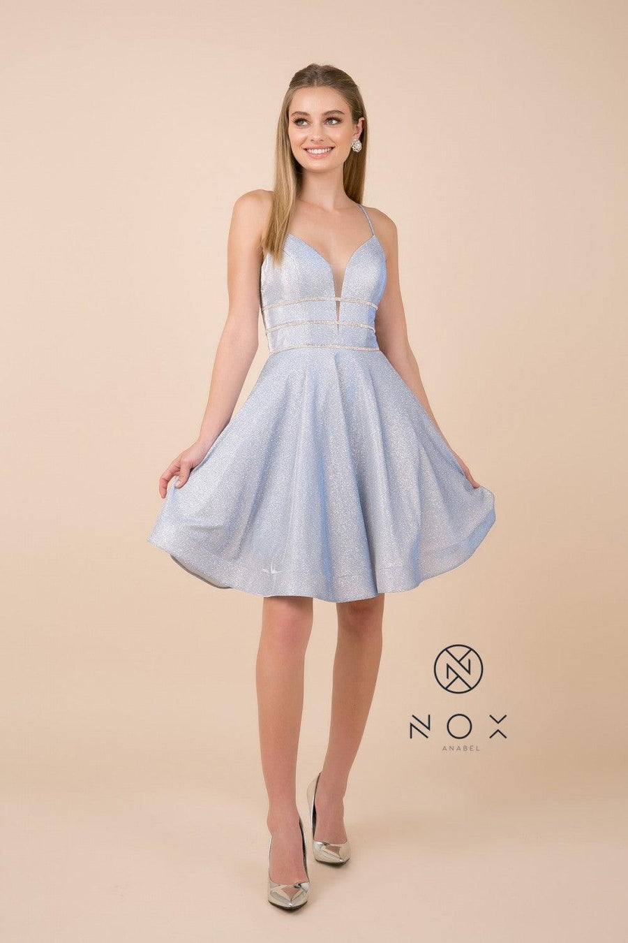 Prom Short Sleeveless Dress Homecoming - The Dress Outlet Nox Anabel