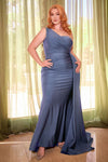 Prom Dresses Long Fitted Plus Size Prom Dress Smoky Blue