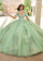 Long Applique Ball Gown Cape Only Sage Mint