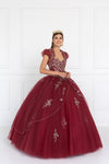 Quinceanera Embellished Tulle Quinceanera Dress with Bolero - The Dress Outlet Elizabeth K