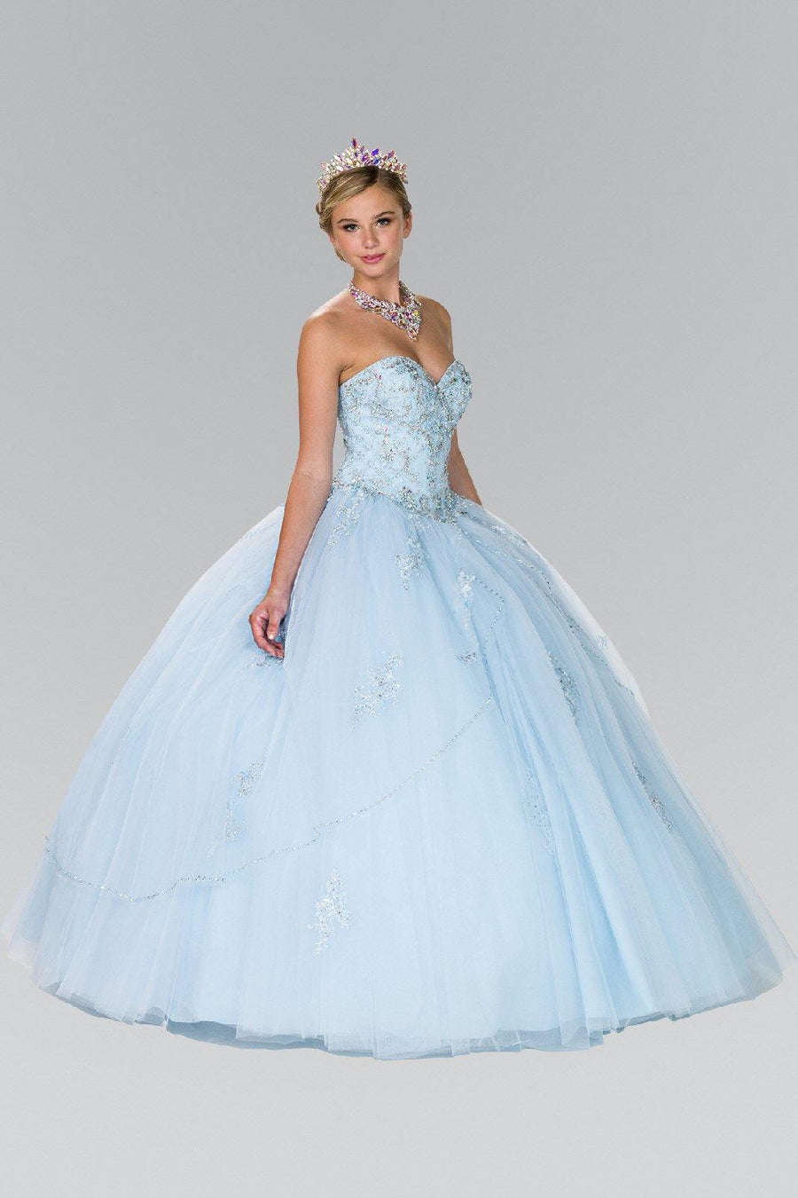 Quinceanera Embellished Tulle Quinceanera Dress with Bolero - The Dress Outlet Elizabeth K