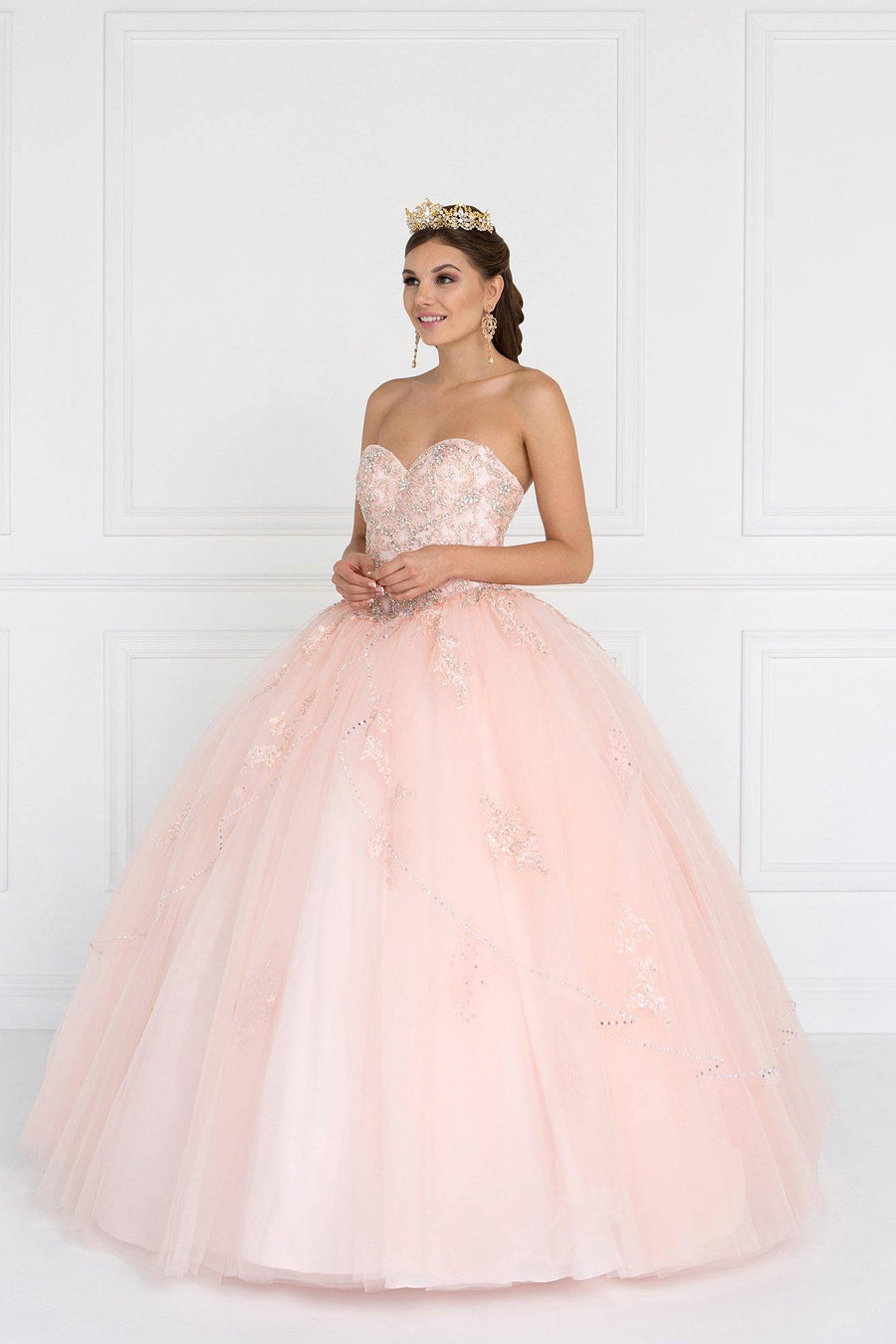 Quinceanera Embellished Tulle Quinceanera Dress with Bolero - The Dress Outlet Elizabeth K