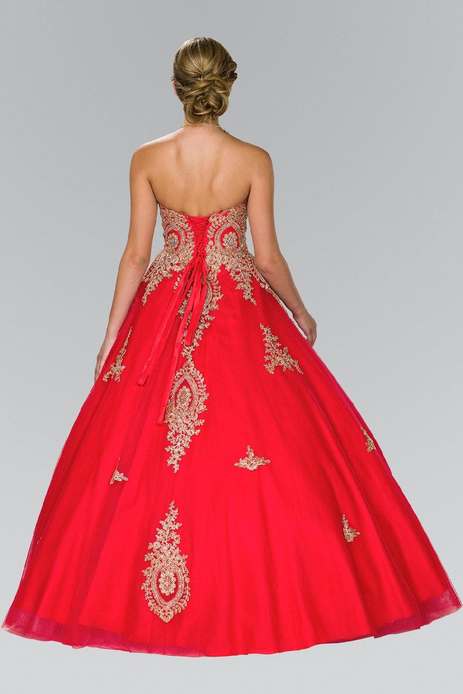 Quinceanera Sweetheart Ball Gown with Embroidery and Beads - The Dress Outlet Elizabeth K