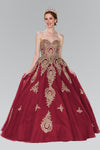 Quinceanera Sweetheart Ball Gown with Embroidery and Beads - The Dress Outlet Elizabeth K