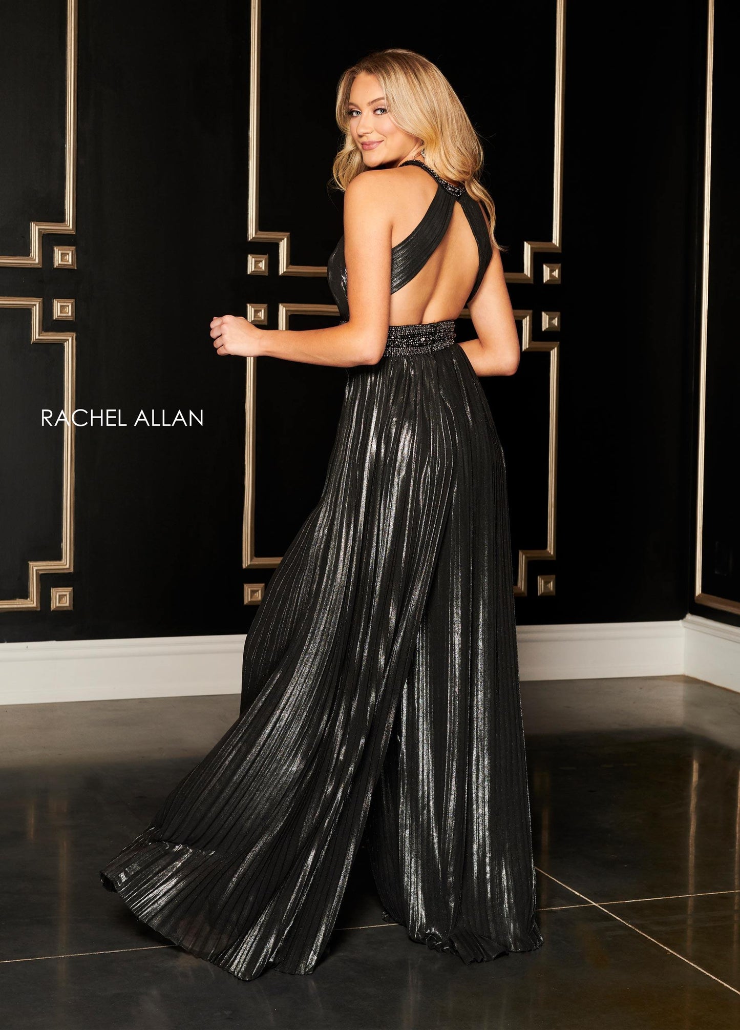 Rachel Allan Beaded Formal Jumpsuit - The Dress Outlet