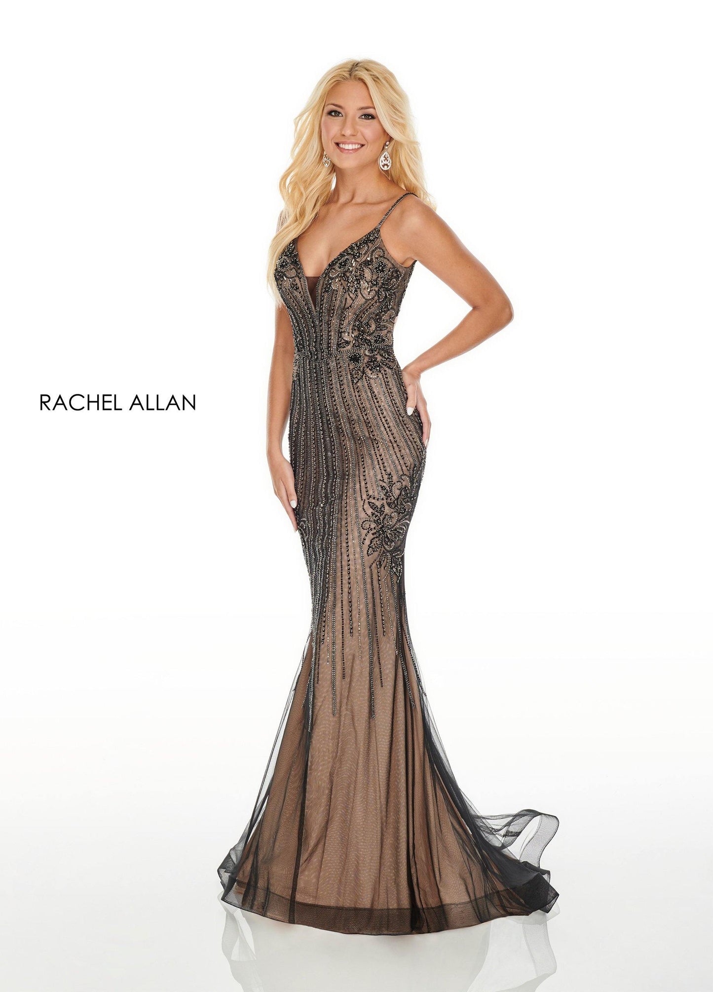 Rachel Allan Long Fitted Prom Dress - The Dress Outlet